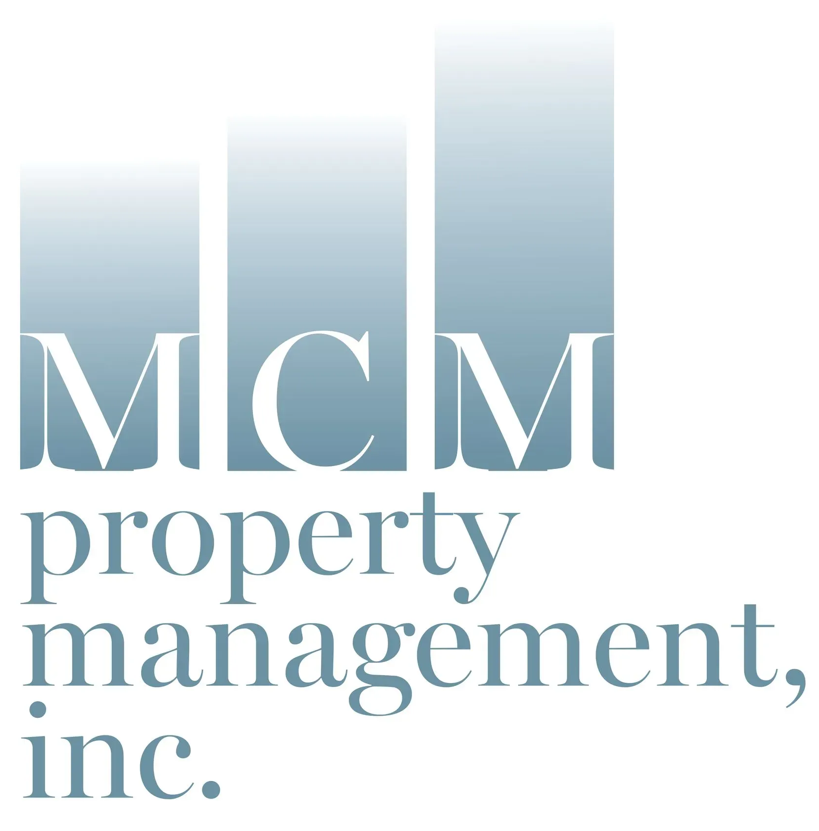 MCM Property Management, Inc. logo in blue gradient text