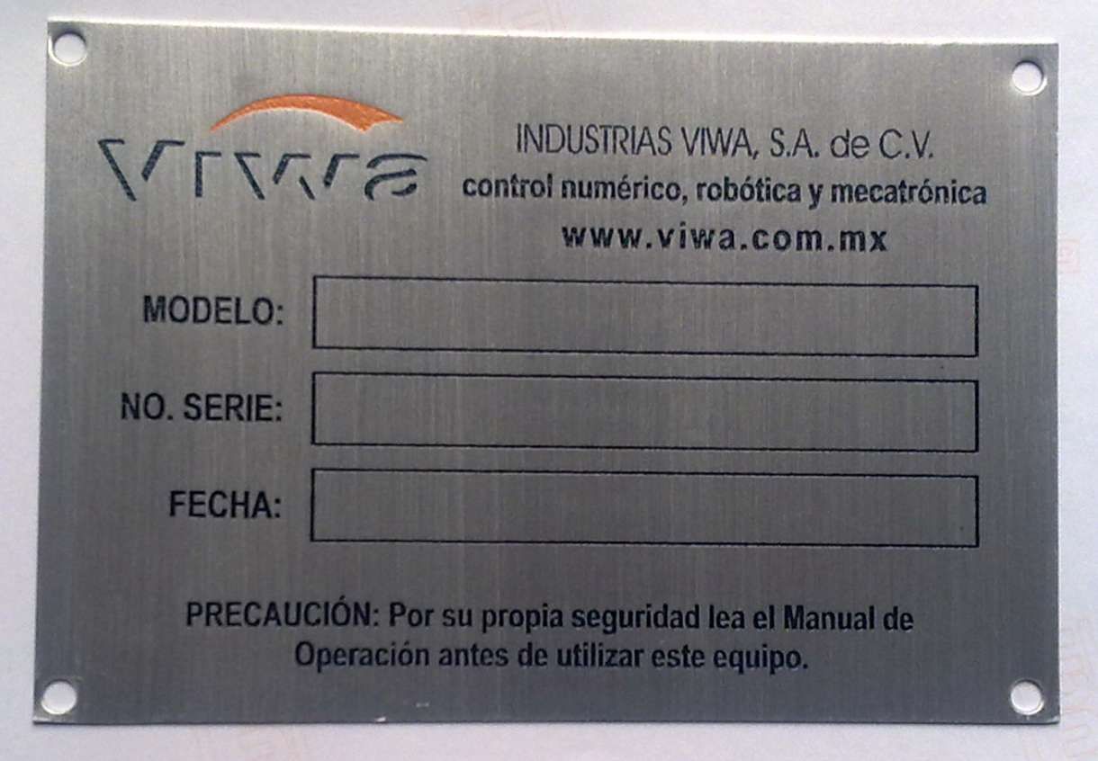 Muestra Aluminio natural grabado