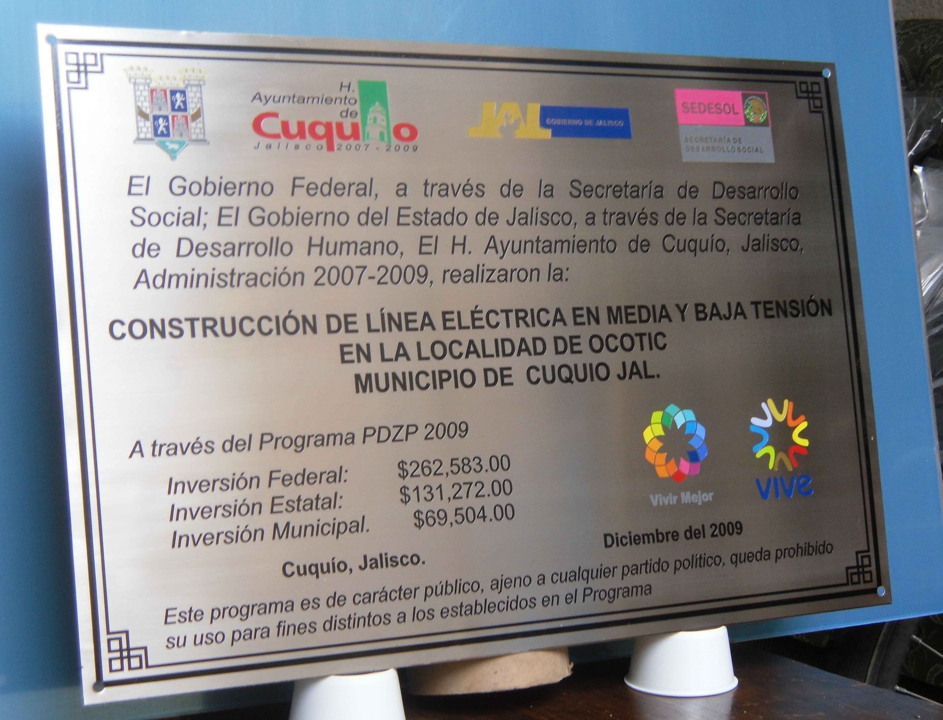 Placa Acero Inoxidable Cuquio