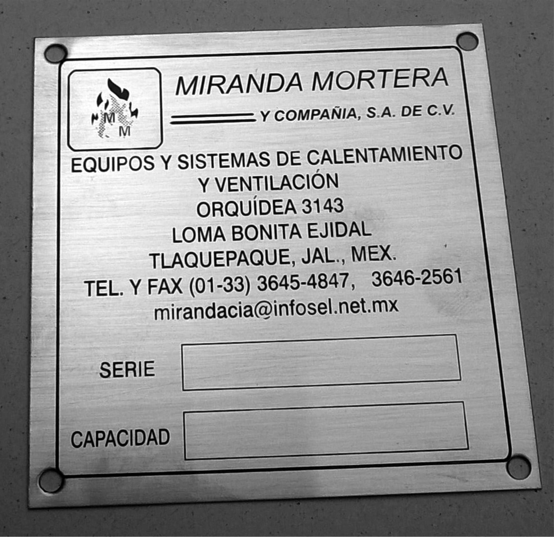 Placa Acero Inoxidable Fotograbada a una tinta3