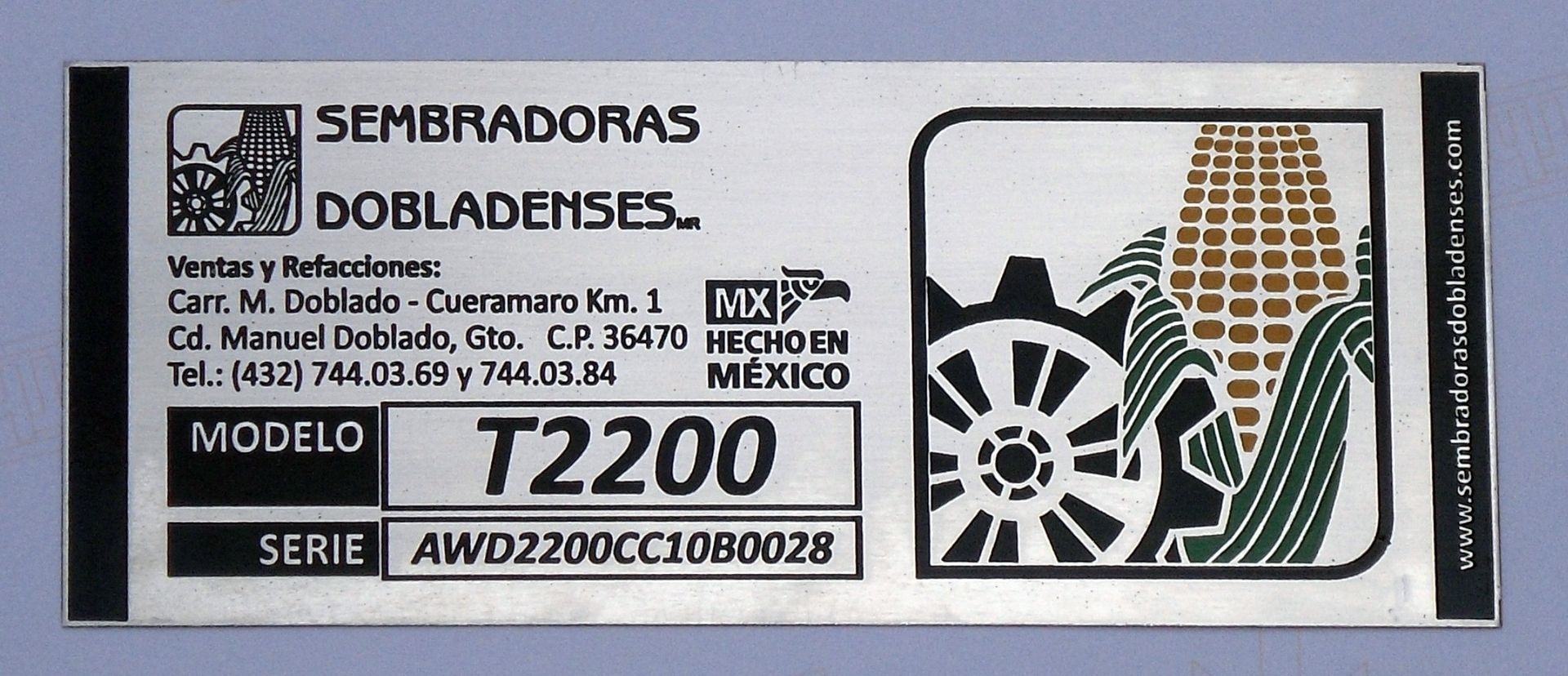 Placa Acero Inoxidable Grabada y Pintada 3 tintas