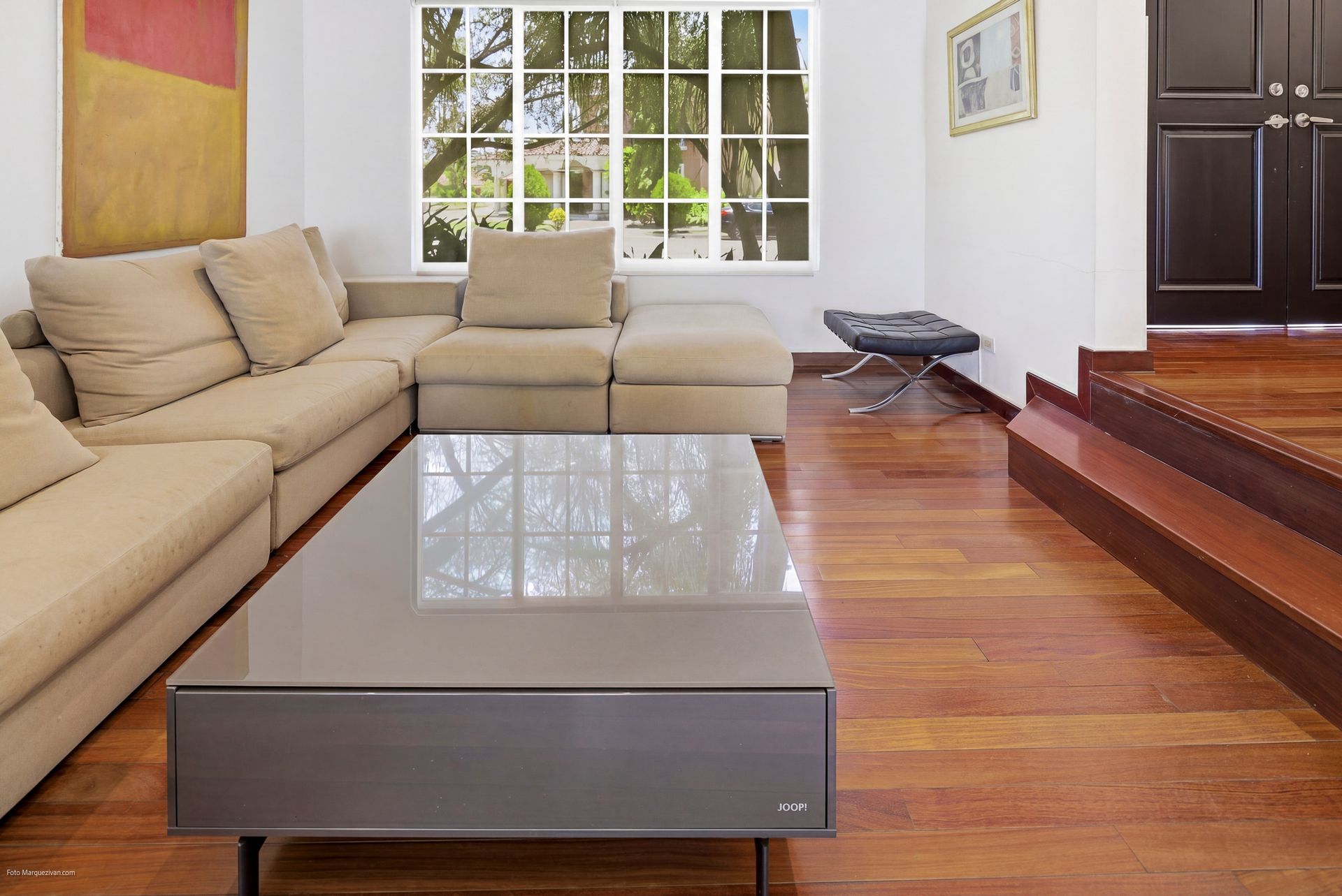 Costa del Este living room after digital declutter, final delivery for luxury real estate listing in Panama.