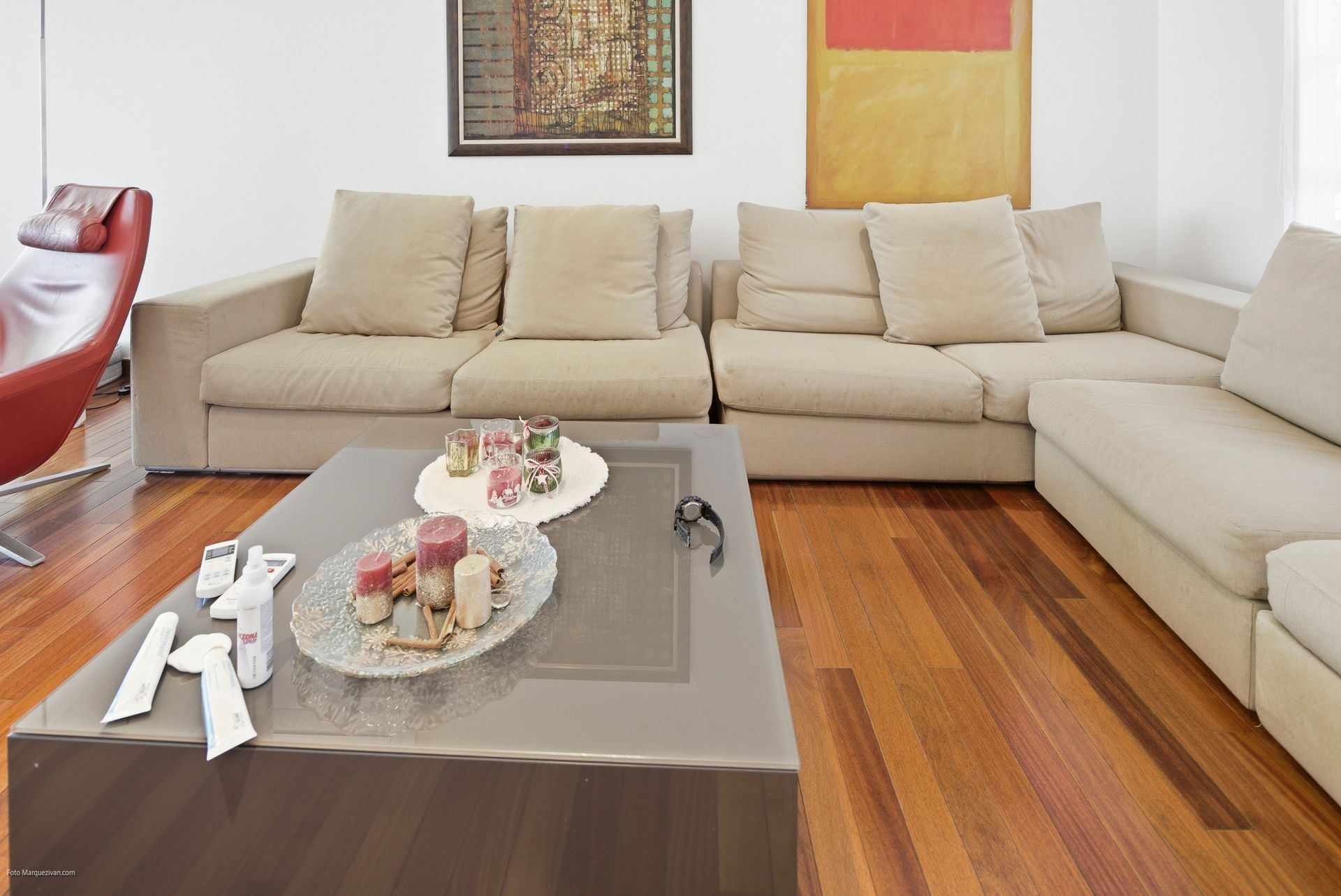 Costa del Este living room after digital declutter, final delivery for luxury real estate listing in Panama.