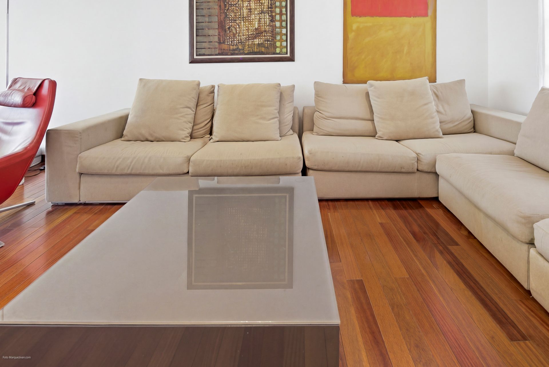 Costa del Este living room after digital declutter, final delivery for luxury real estate listing in Panama.