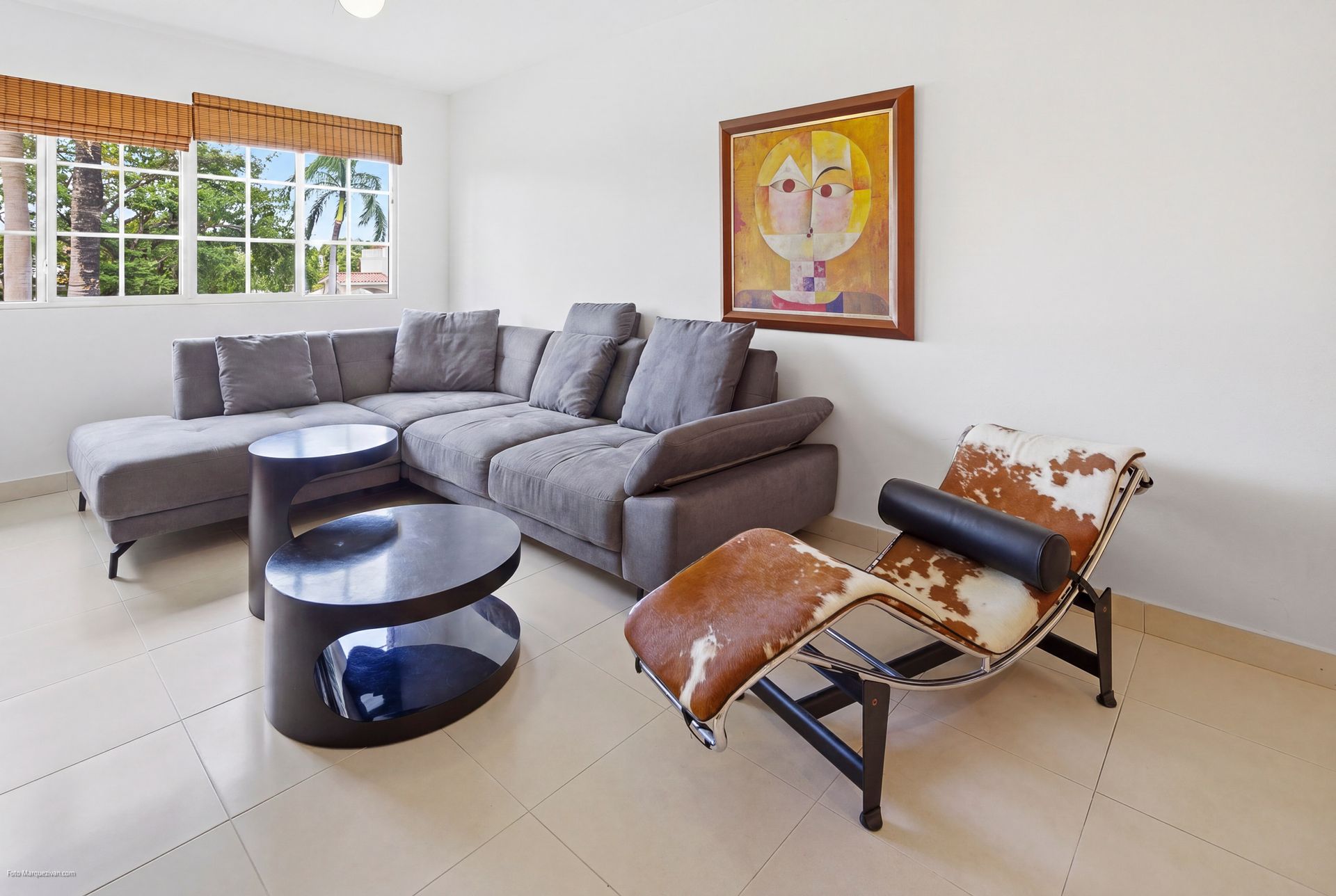 Costa del Este living room after digital declutter, final delivery for luxury real estate listing in Panama.