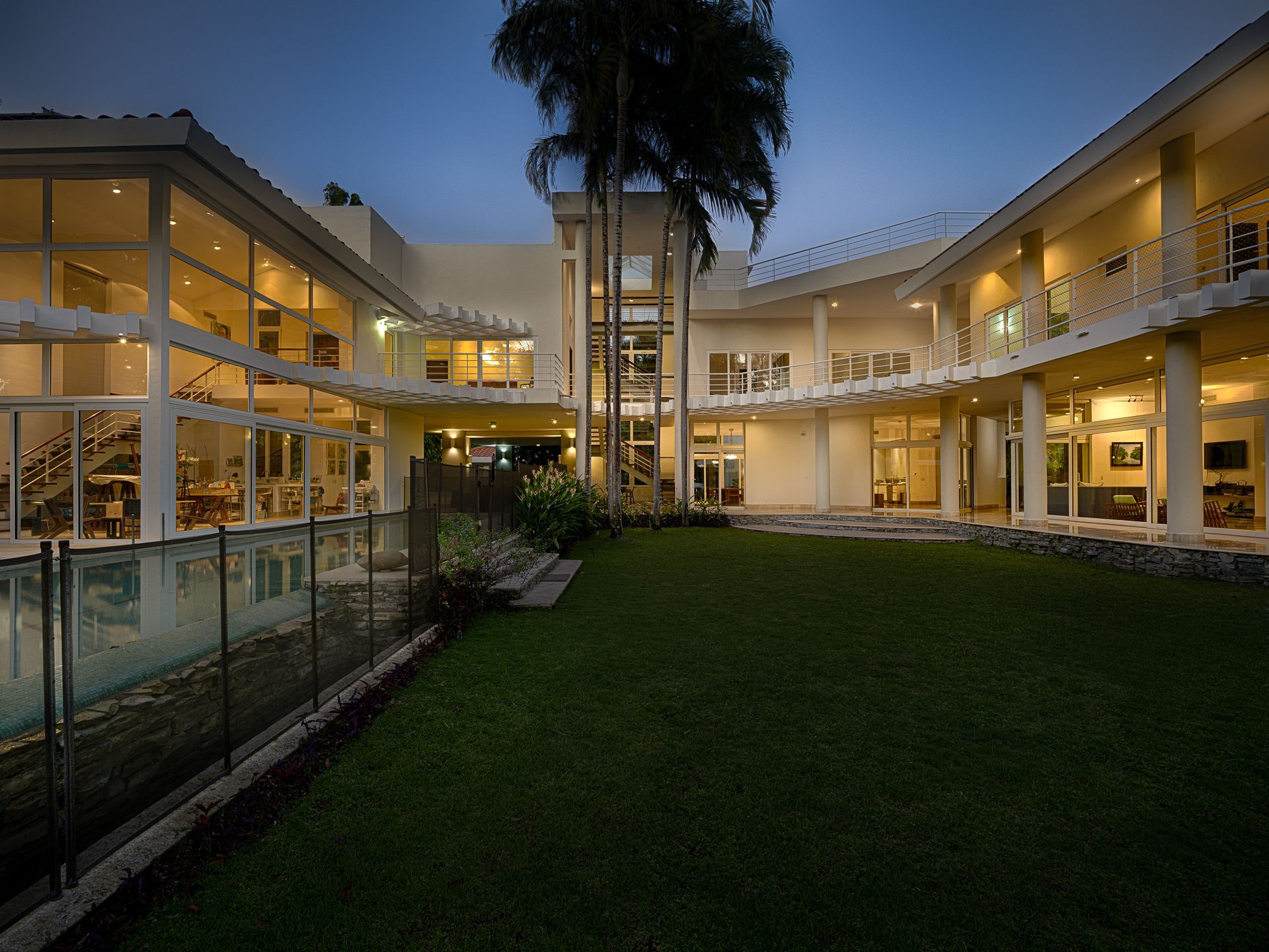 Professional night architectural shoot for luxury property in Panama.