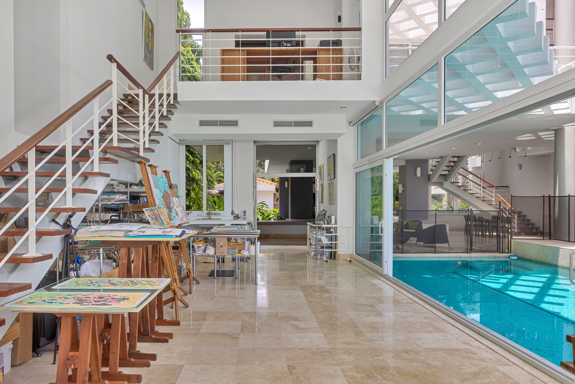 Architectural interior photography showcasing spatial flow in a luxury home.