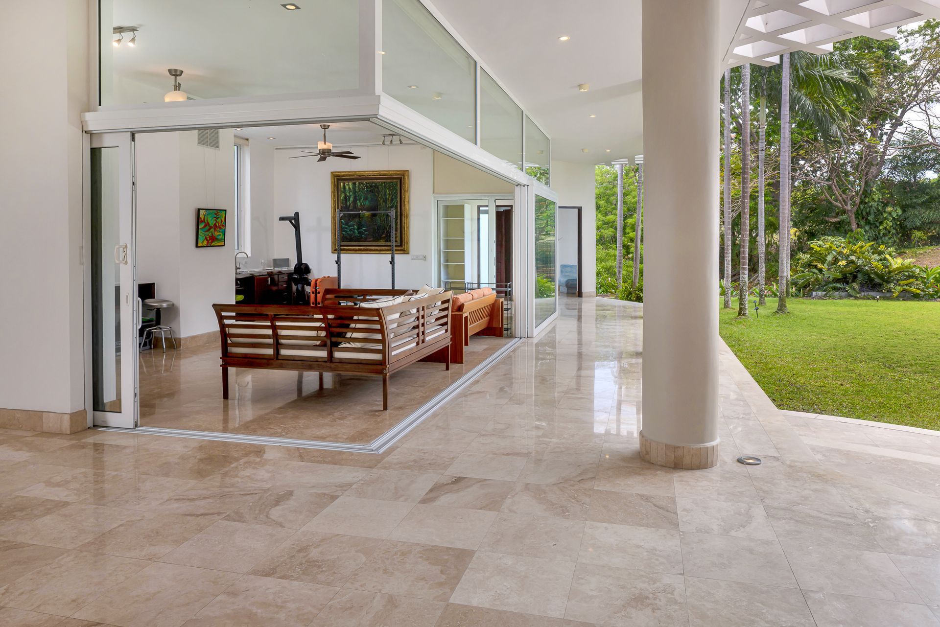 High-end interior photography of a luxury living room in Punta Barco