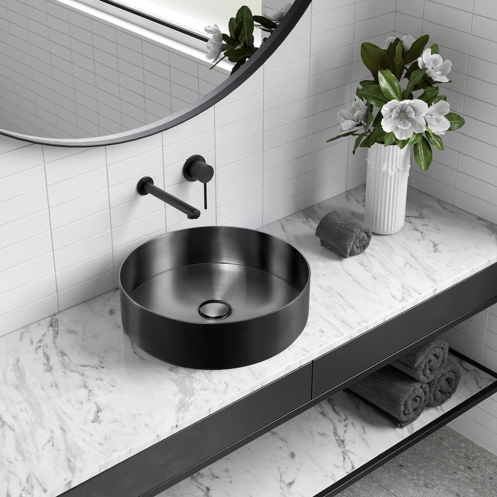 Black And White Bathroom Sink Vanity — Coffs Coast Designer Bathrooms in Toormina, NSW