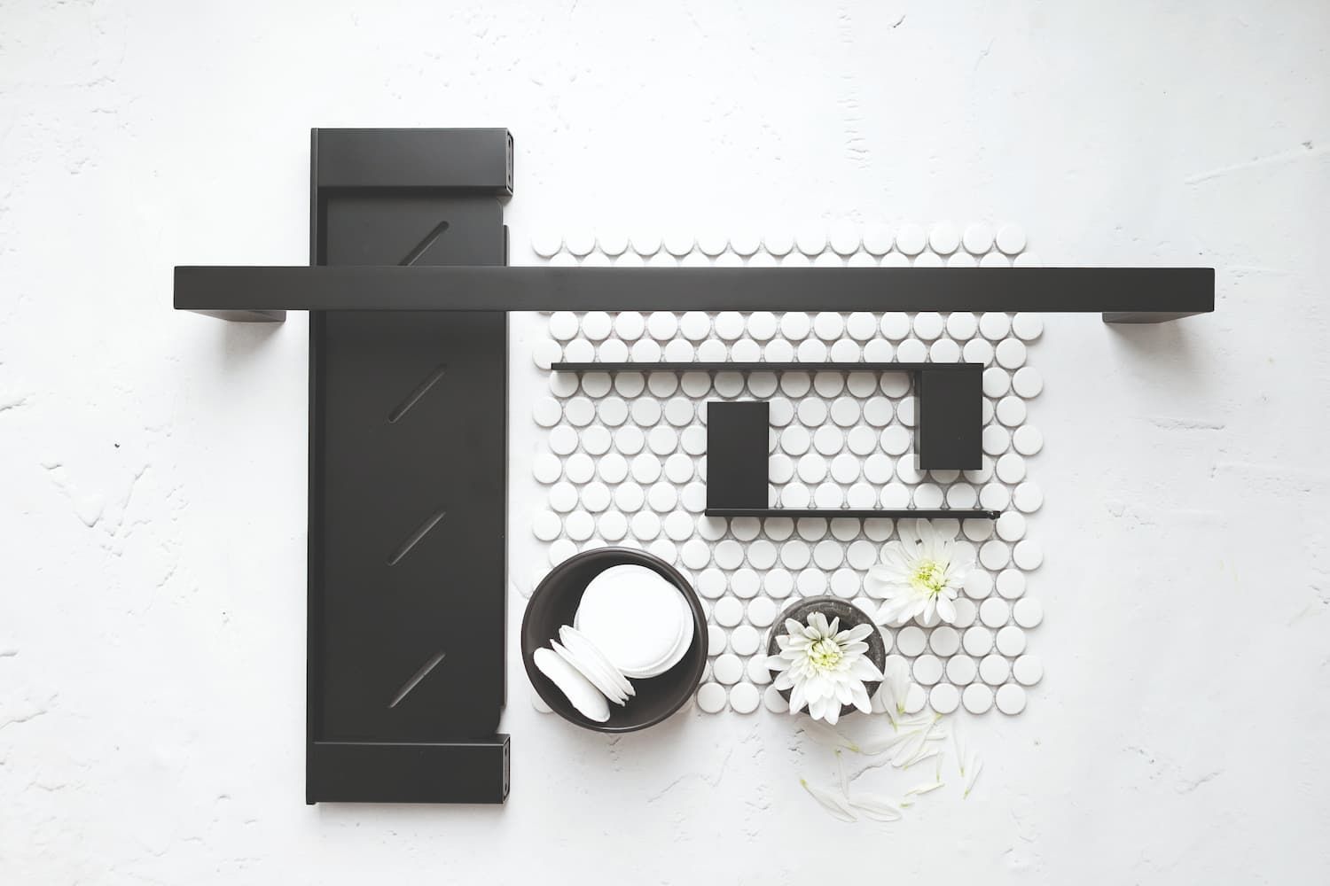 Black And White Bathroom Tools — Coffs Coast Designer Bathrooms in Toormina, NSW