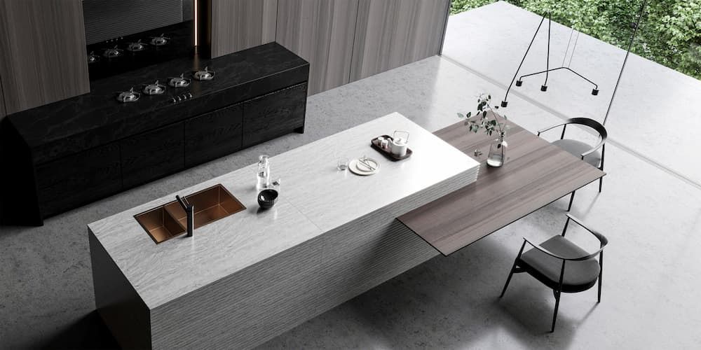 Black And White Contemporary Modern Kitchen — Coffs Coast Designer Bathrooms in Toormina, NSW