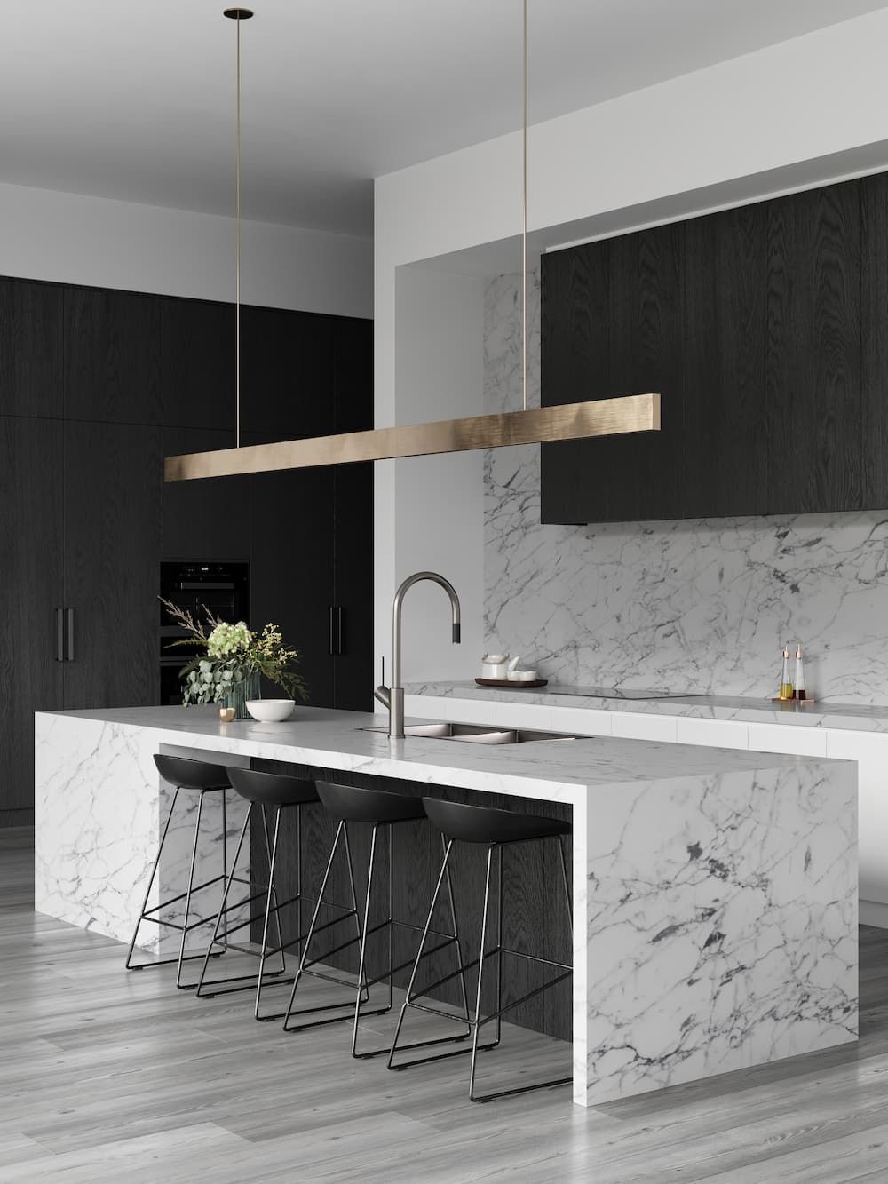 A Monochrome And Minimalist Kitchen — Coffs Coast Designer Bathrooms in Toormina, NSW