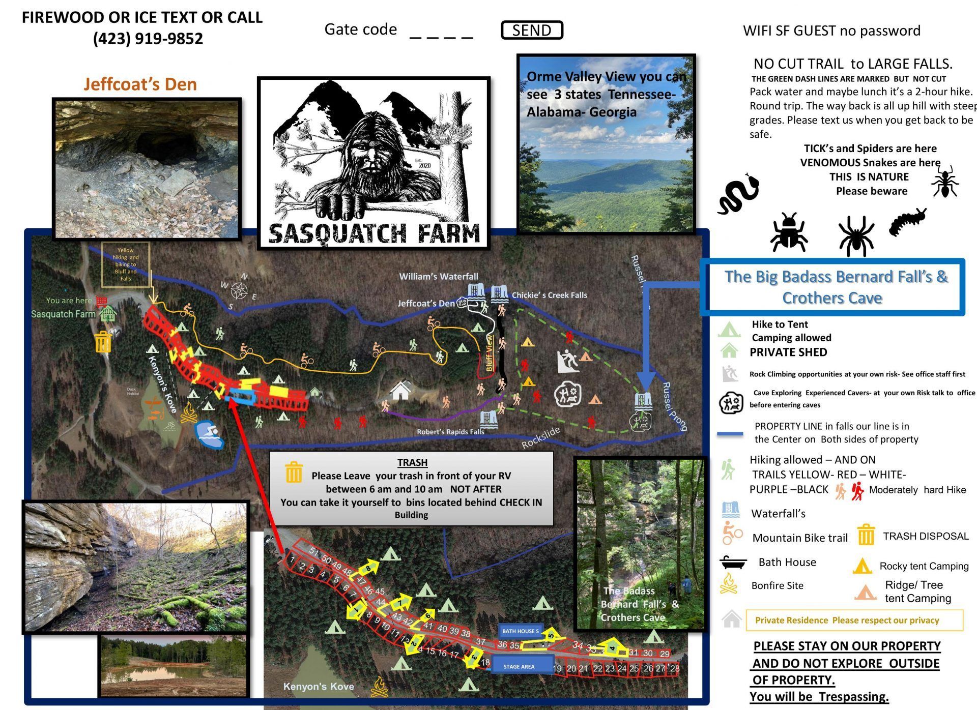 A map of the sasquatch farm is shown