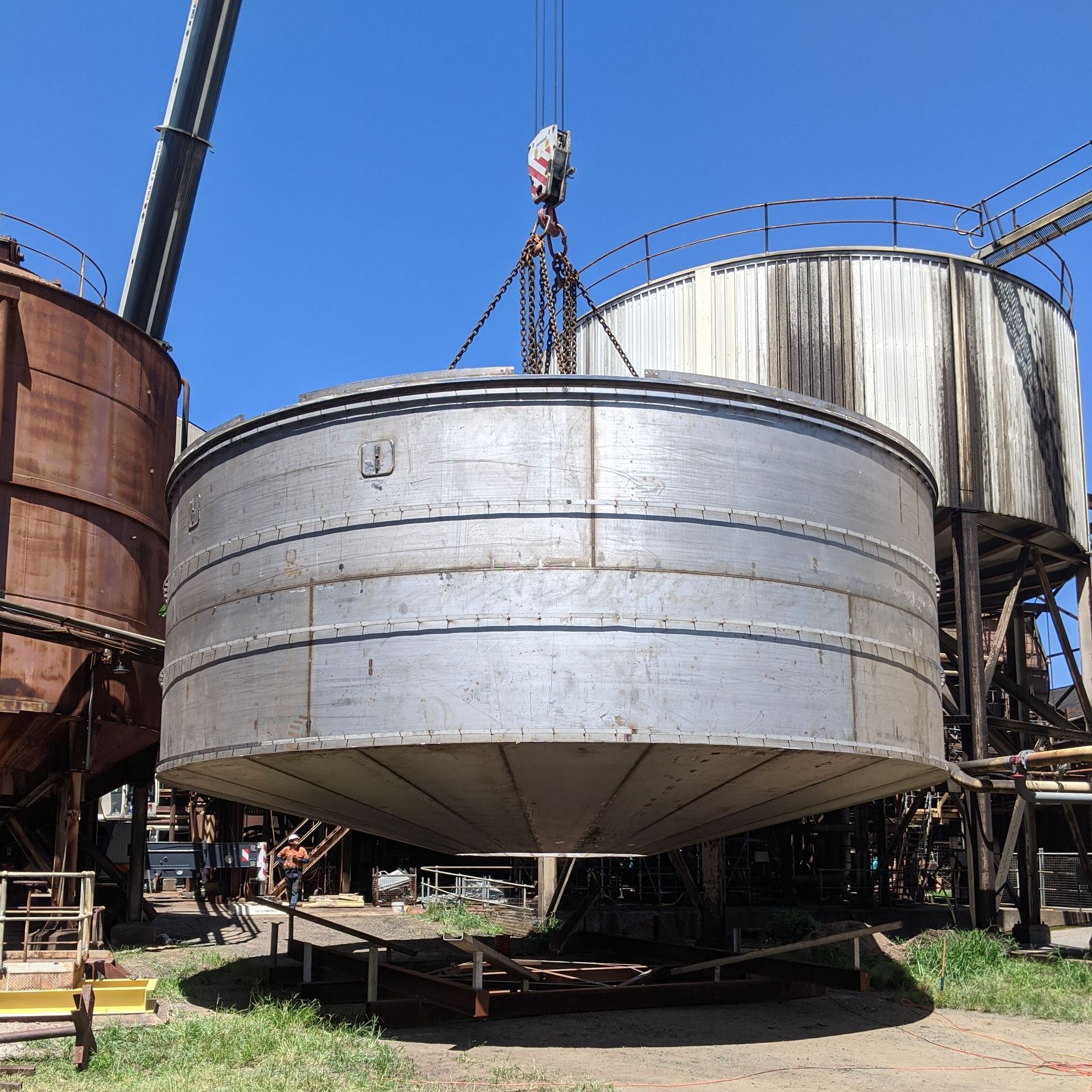 A Tank On A Crane — Origin Group in Paget, QLD