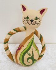 חתול - פיסול בעיסת נייר - גלית אייל