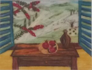 ליבוד - ציור בחוטי צמר כבשים