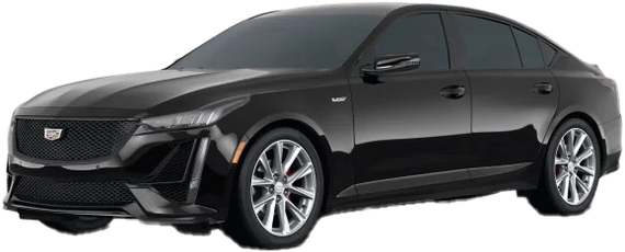 A black cadillac escalade is shown on a white background.