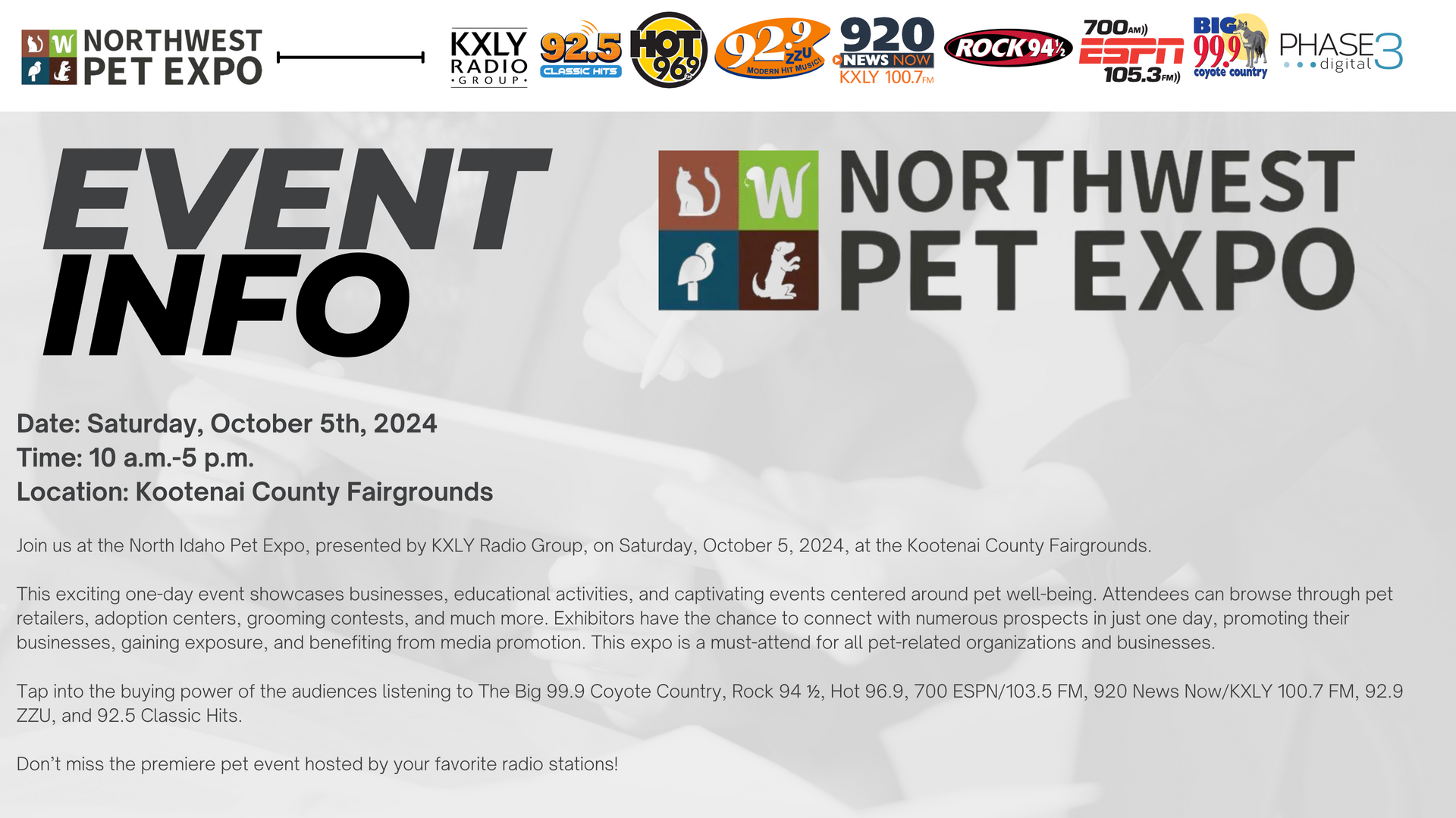 Info on sponsorships for the North Idaho Pet Expo