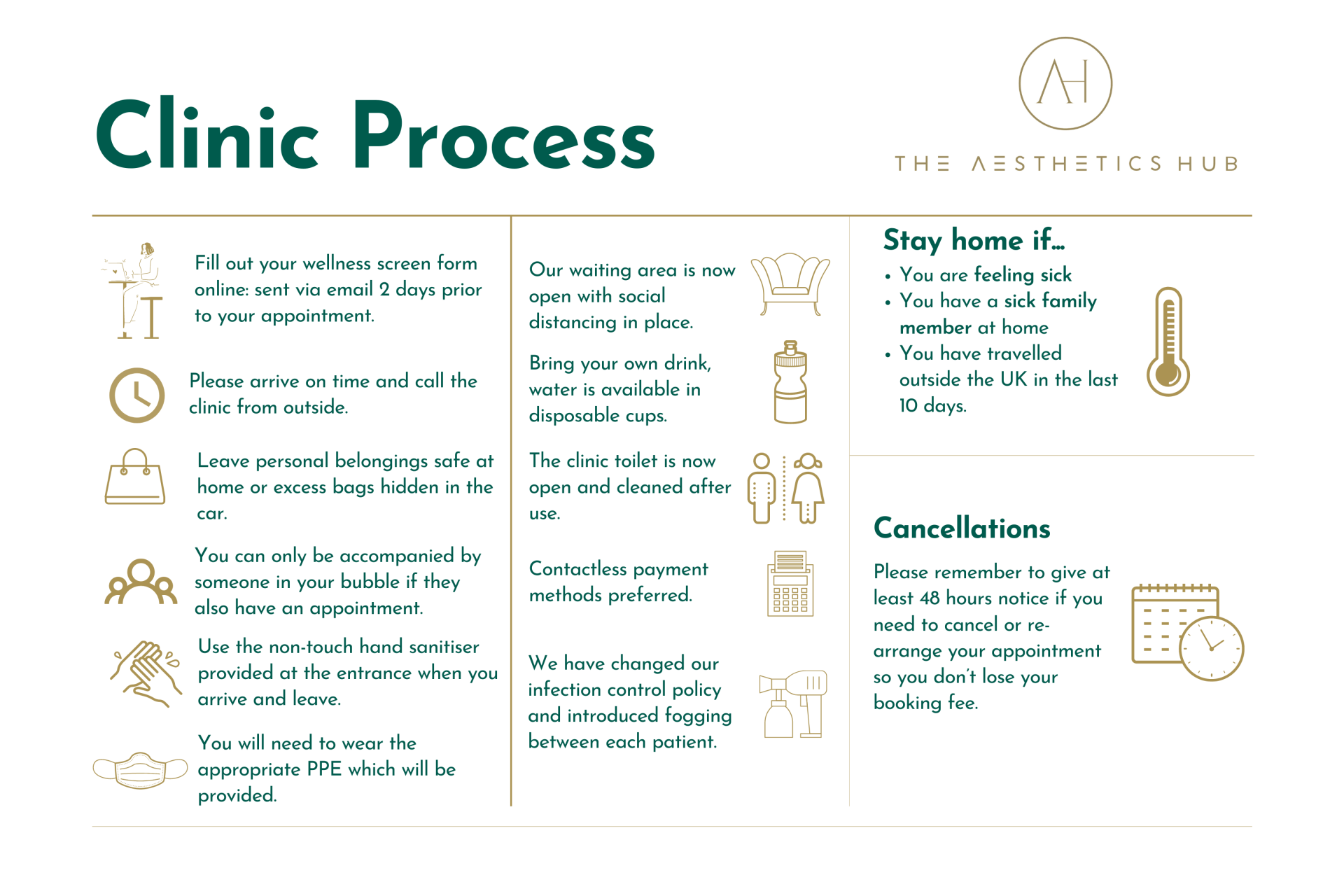 The Aesthetics Hub Clinic Process Infograph