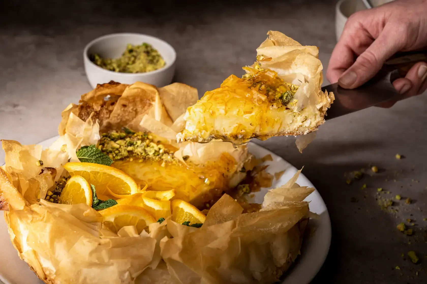 CITRUS CHEESCAKE WITH PHYLLO CRUST