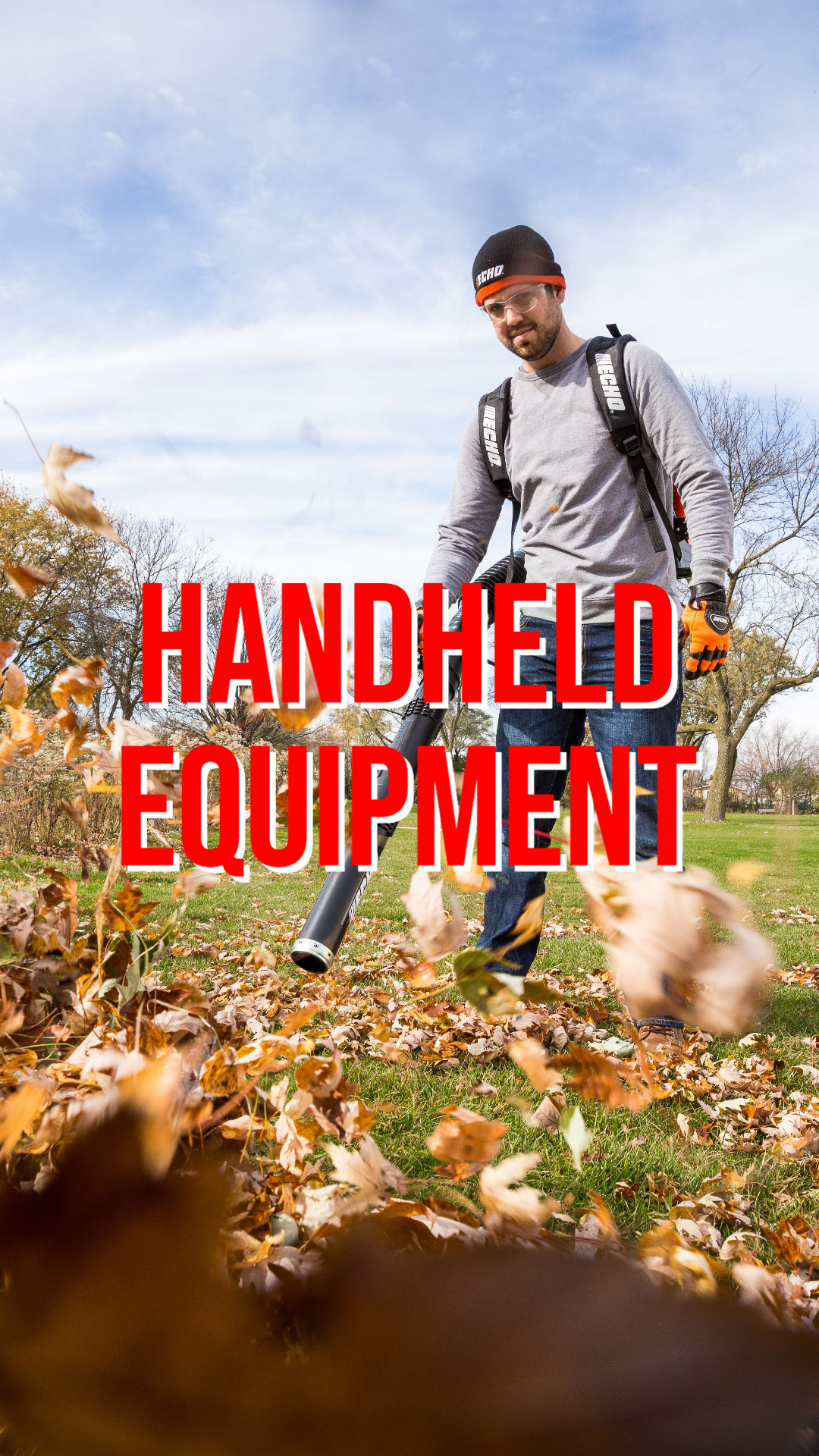 Work crew using handheld lawn equipment