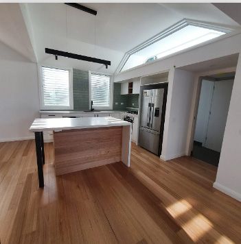 A kitchen with a large island