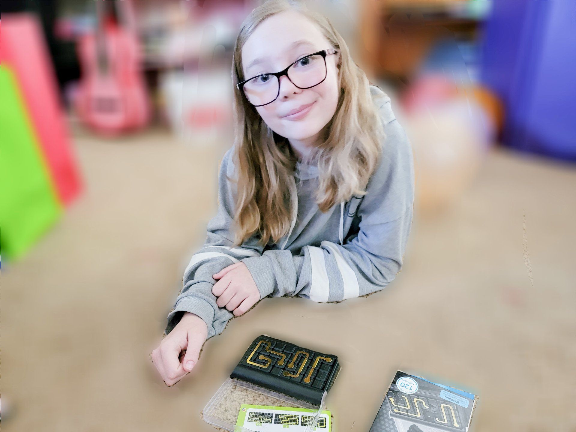 Ella from Homeschool Family Stuff playing IQ Circuit from Timberdoodle
