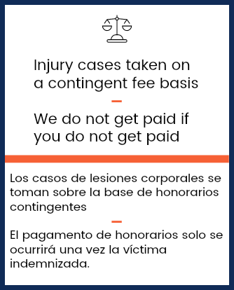 Injury cases taken on contingent basis. We get paid when you get paid.