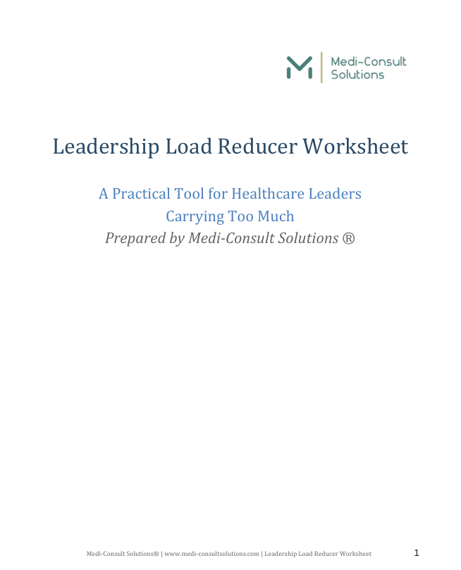 Leadership Load Reducer Worksheet