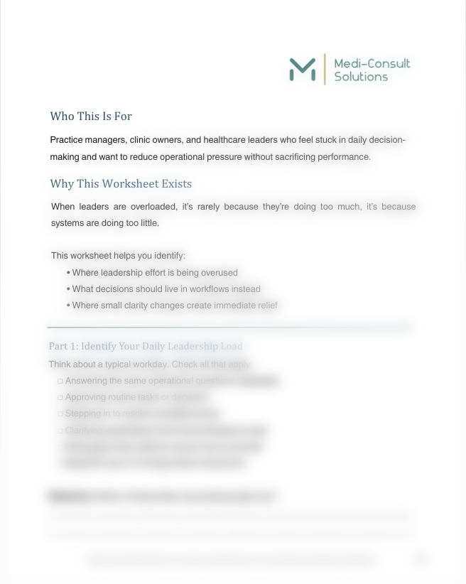 Leadership Load Reducer Worksheet