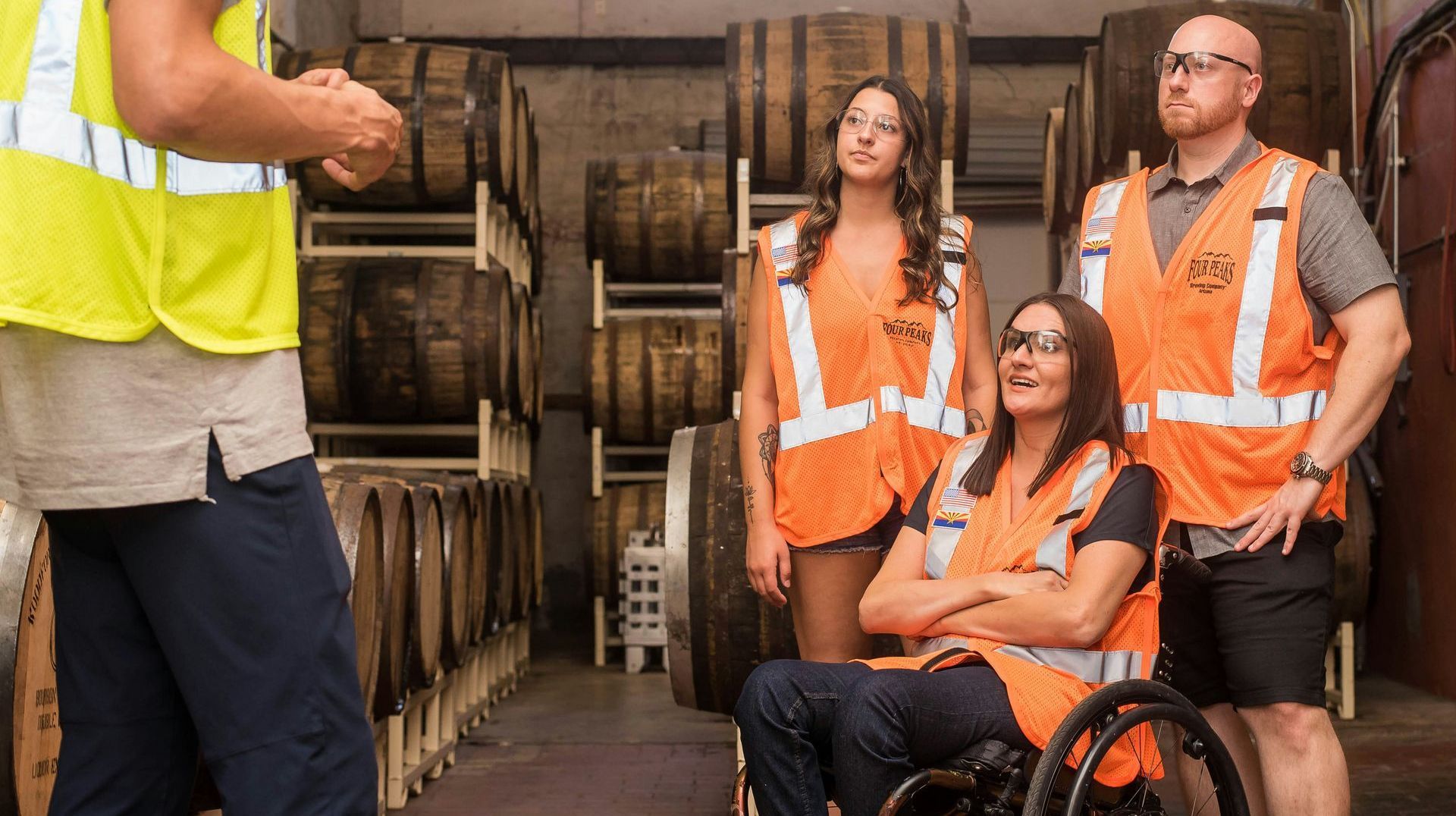 woman at work in a wheelchair