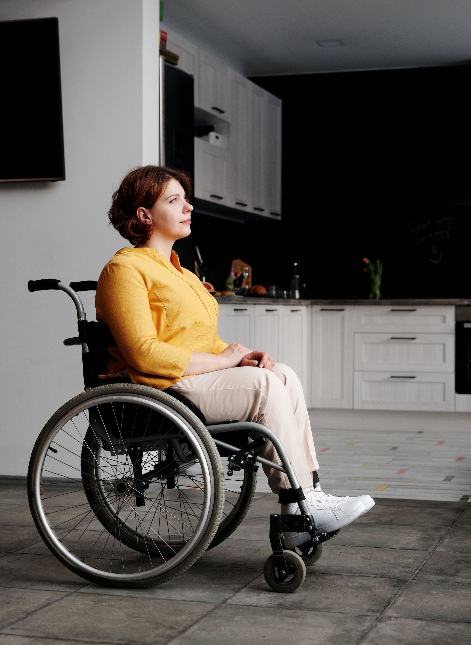 woman in a wheelchair