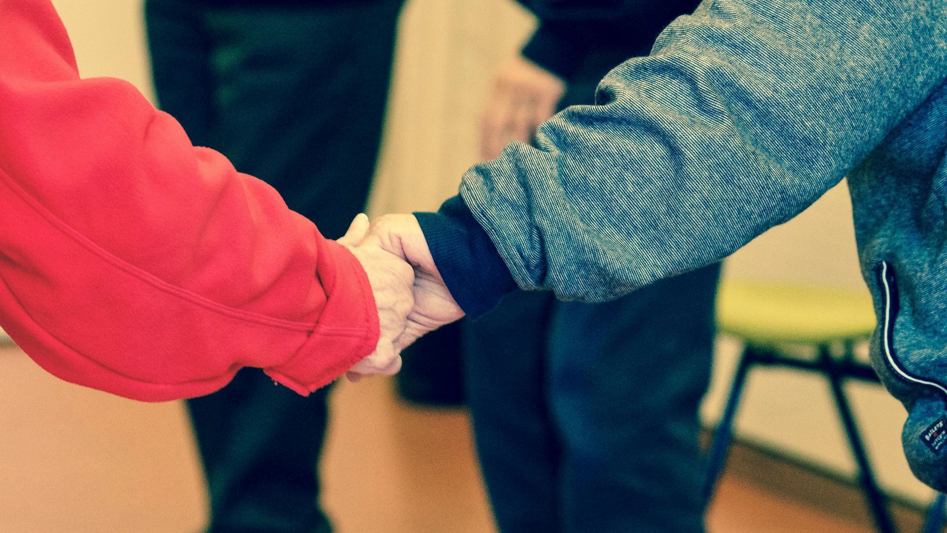 couple holding hands