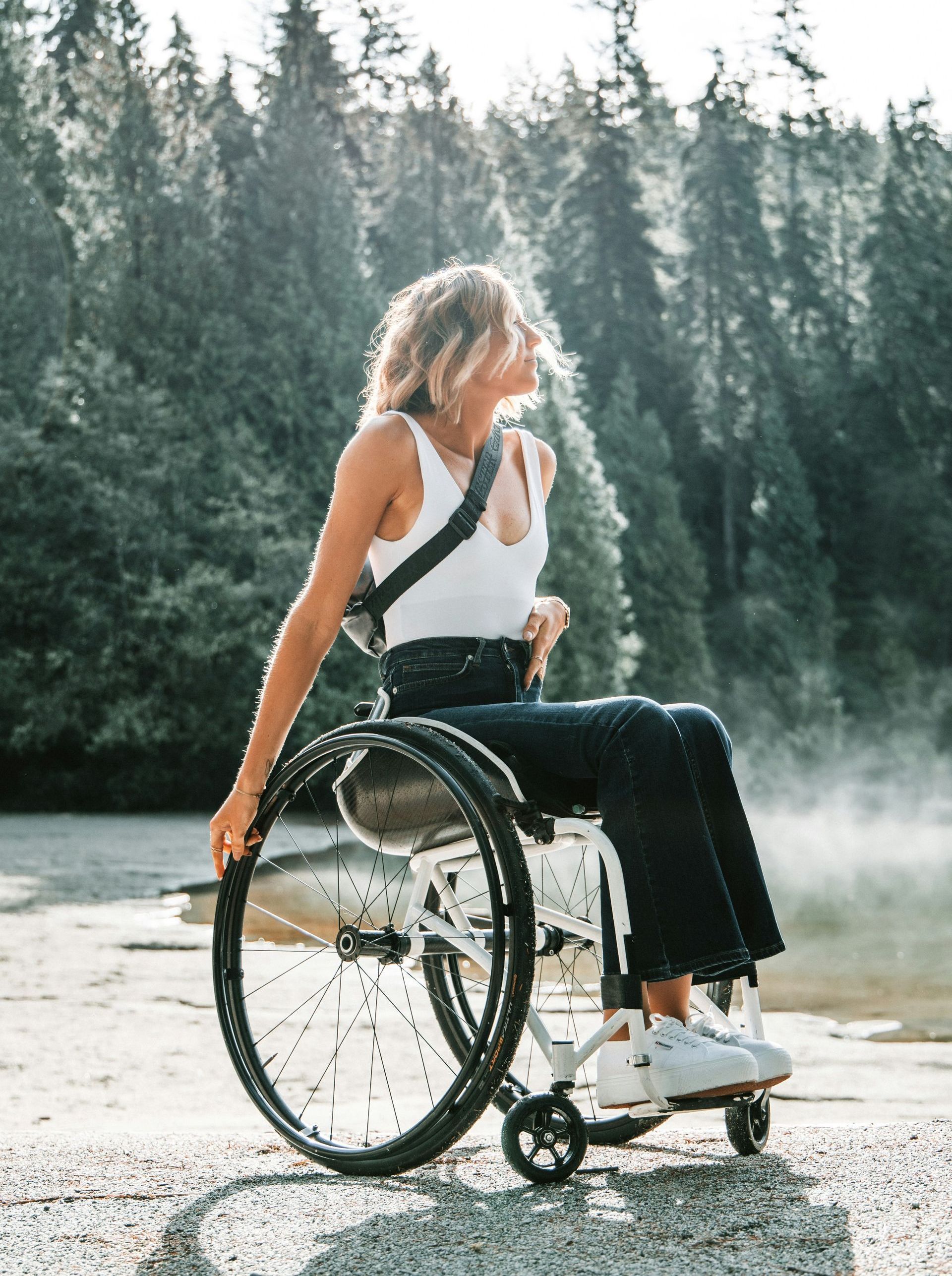 woman in a wheelchair