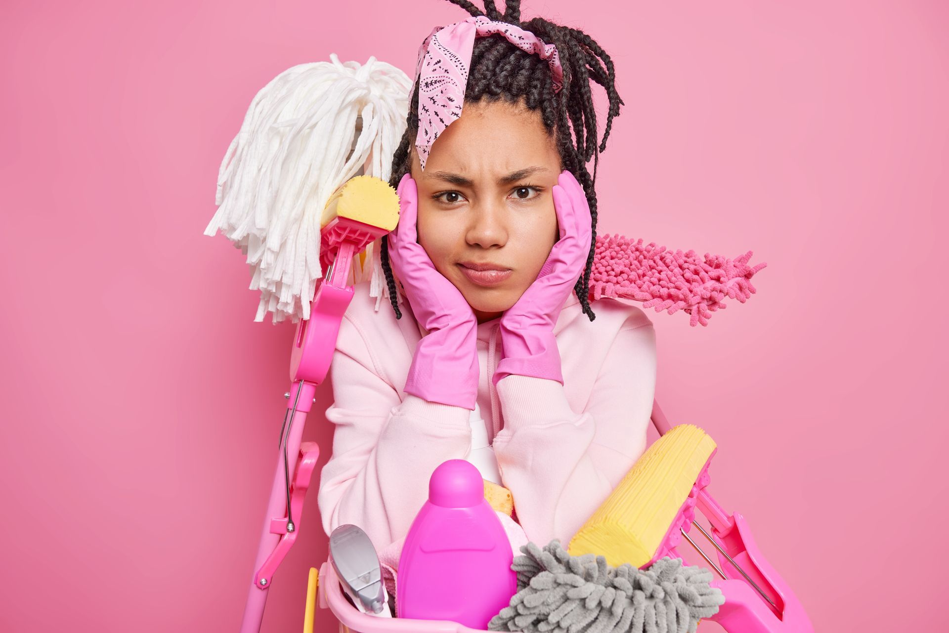 pink cleaning equipment
