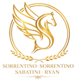 A gold logo featuring a stylized winged horse inside a circle above the text 