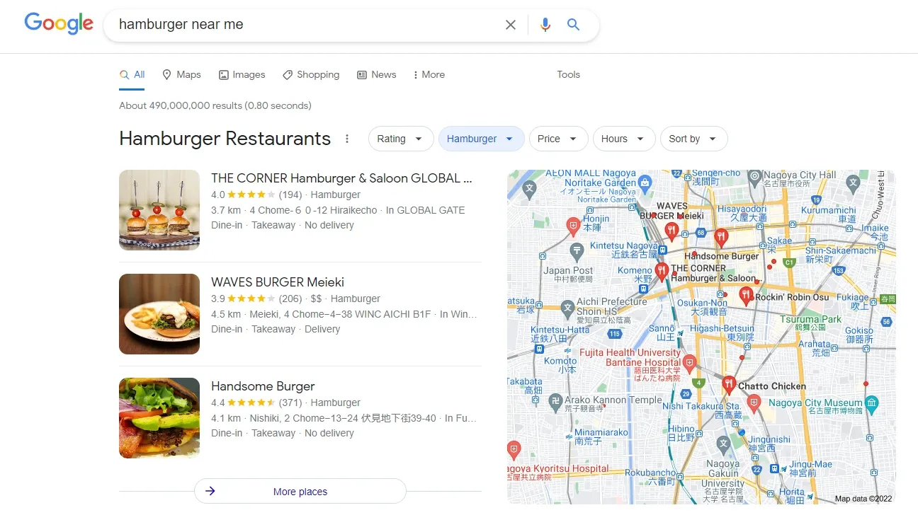 Google Map Pack in SERP