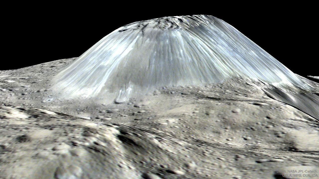 Mountain Ahuna Mons on Ceres
