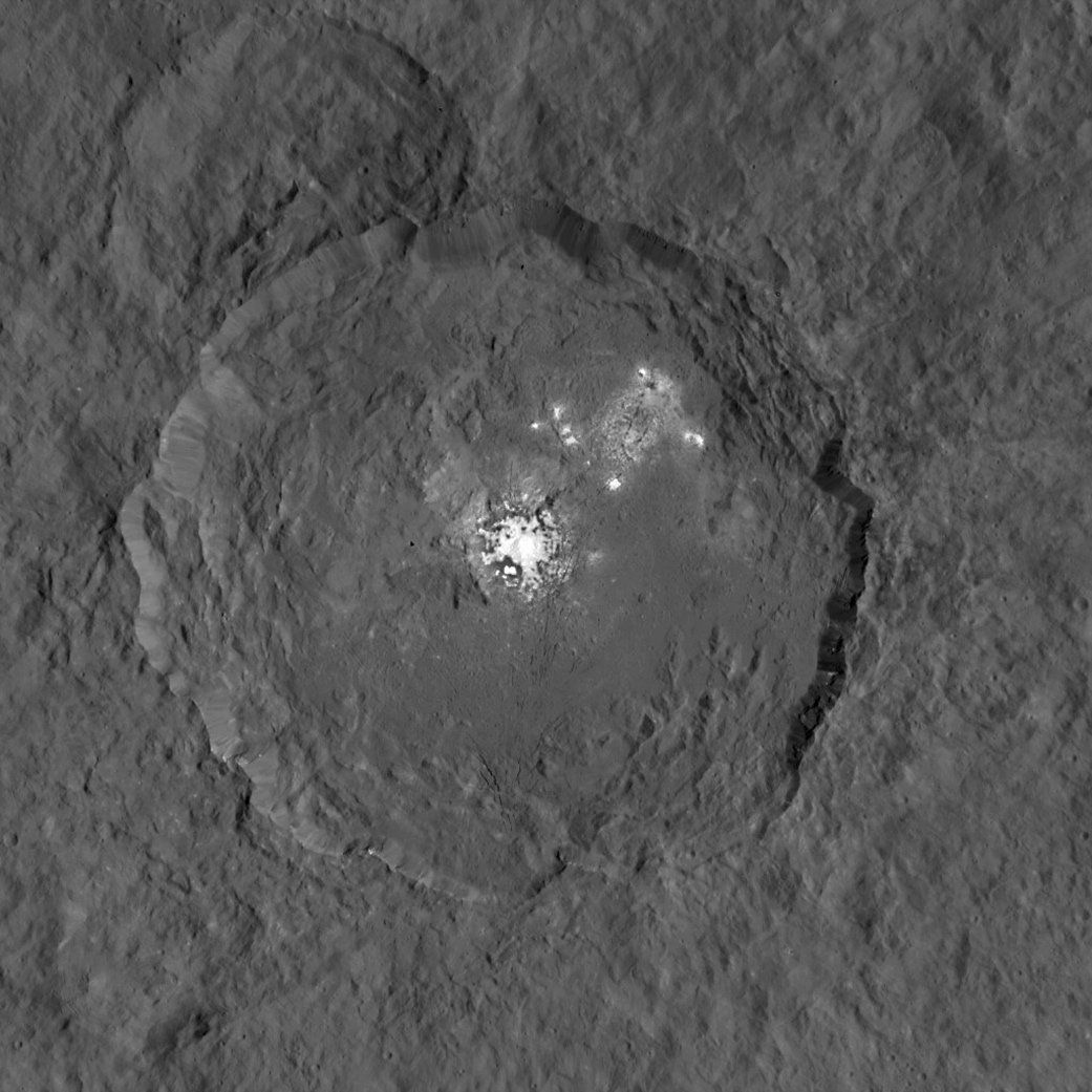 Occator crater at a close-up