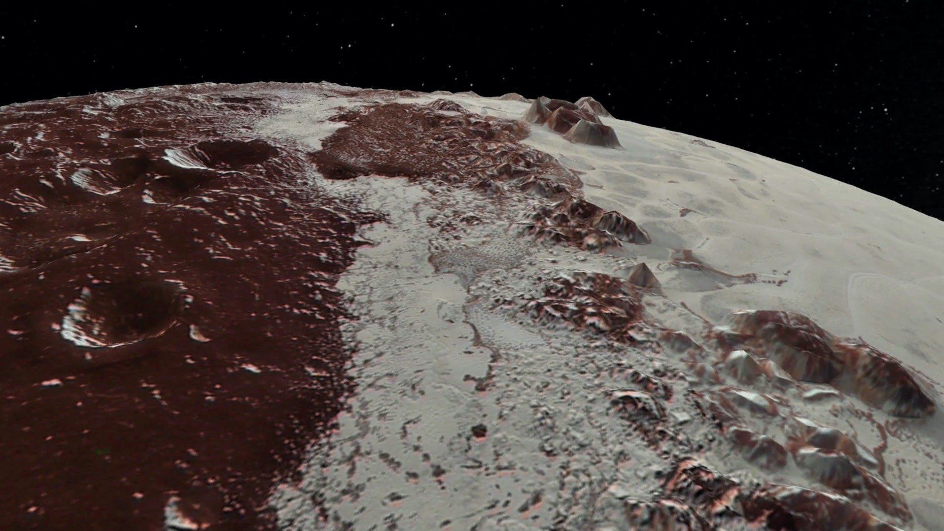 The border between Cthulhu Macula and Sputnik Planitia