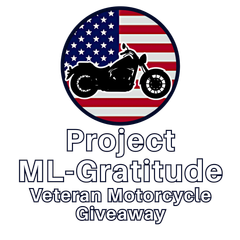 A logo for the project ml-gratitude veteran motorcycle giveaway
