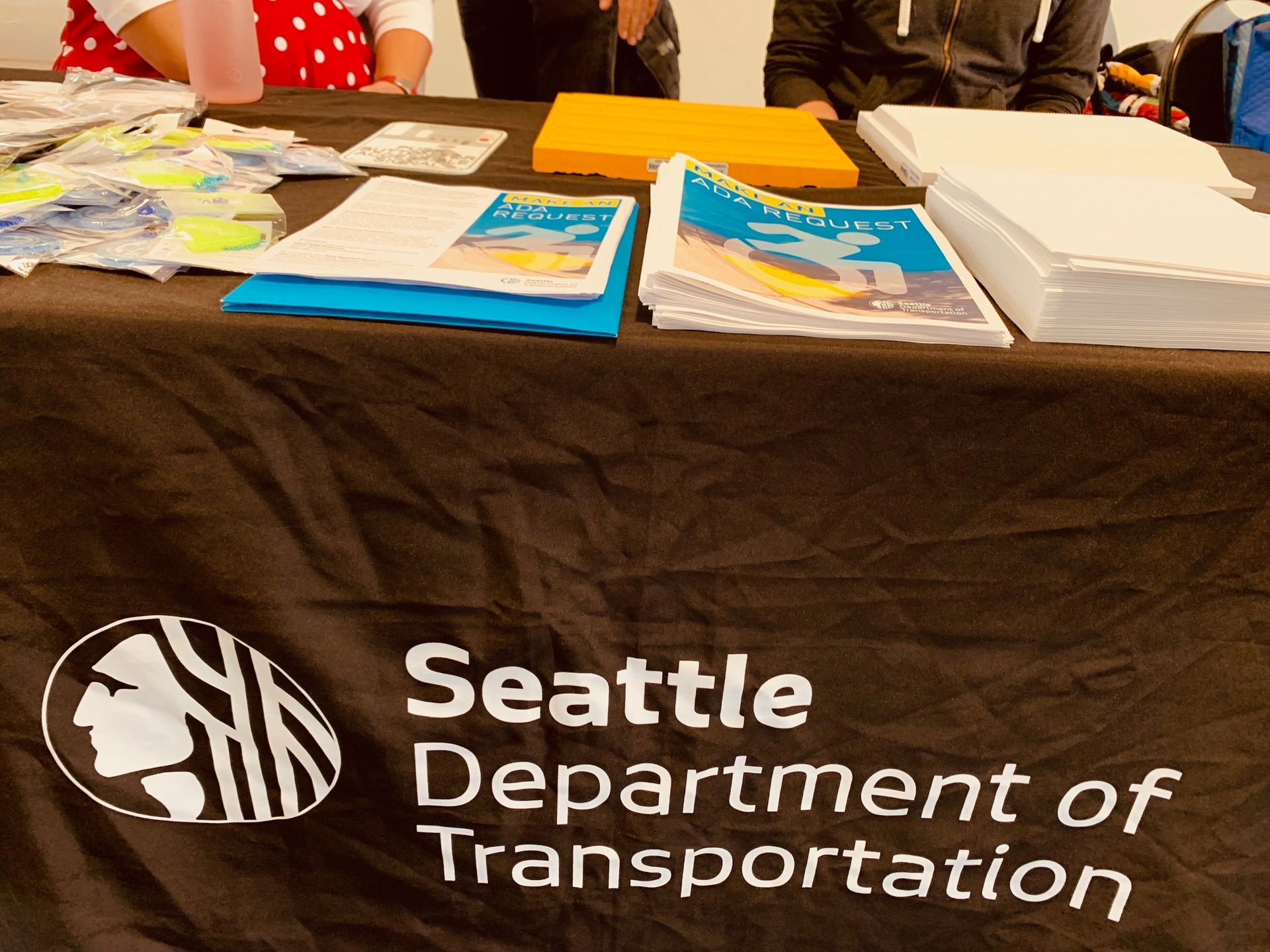  A table from Seattle Department of Transportation focused on how to submit an ADA Request.  