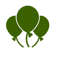 Balloons flower arrangement icon