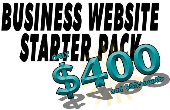 Business Website Starter Pack $400 / $55 per month with BetterTech logo and multicolor background