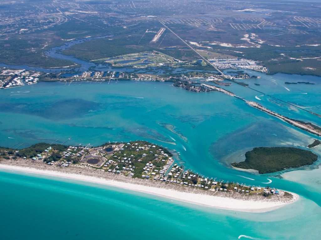 Aerial View Of A Small Island | Sarasota County, FL | Shoreline Airport