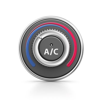 A close up of a a / c button on a white background. Air conditioning repairs and diagnostics