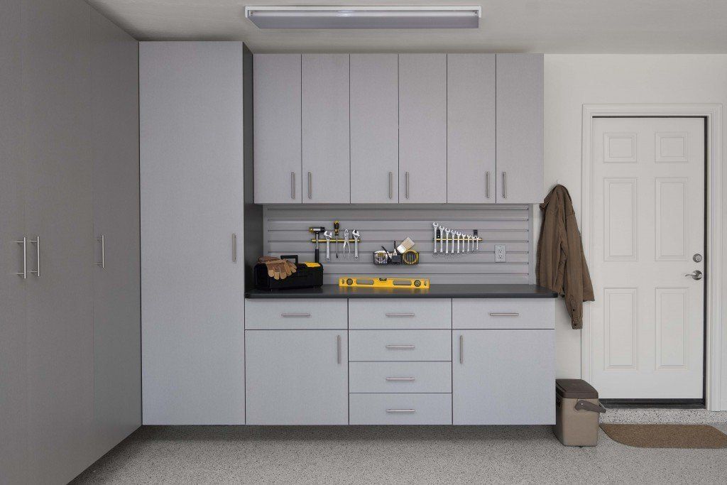 Silver Custom Garage Cabinets