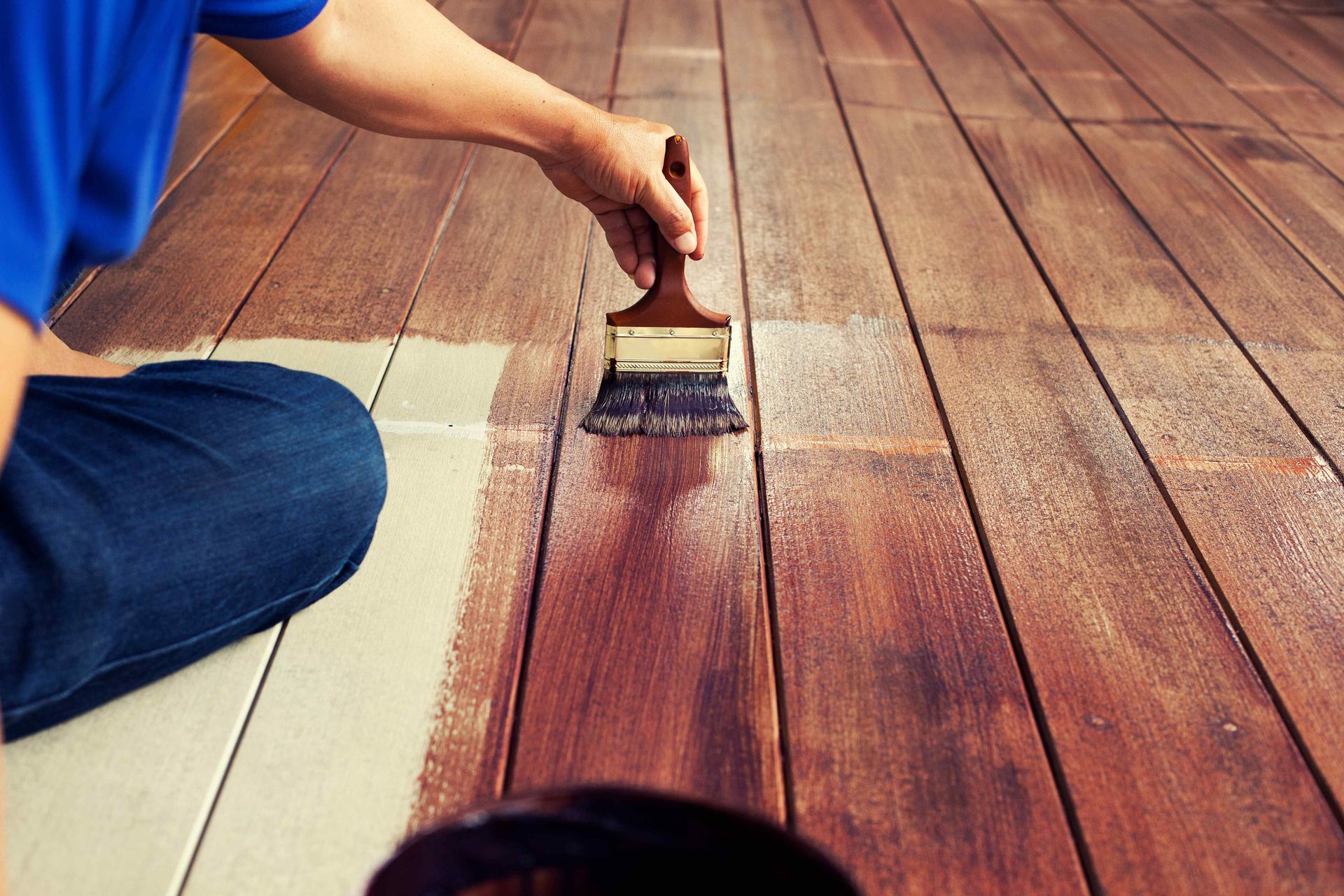 Staining outdoor deck