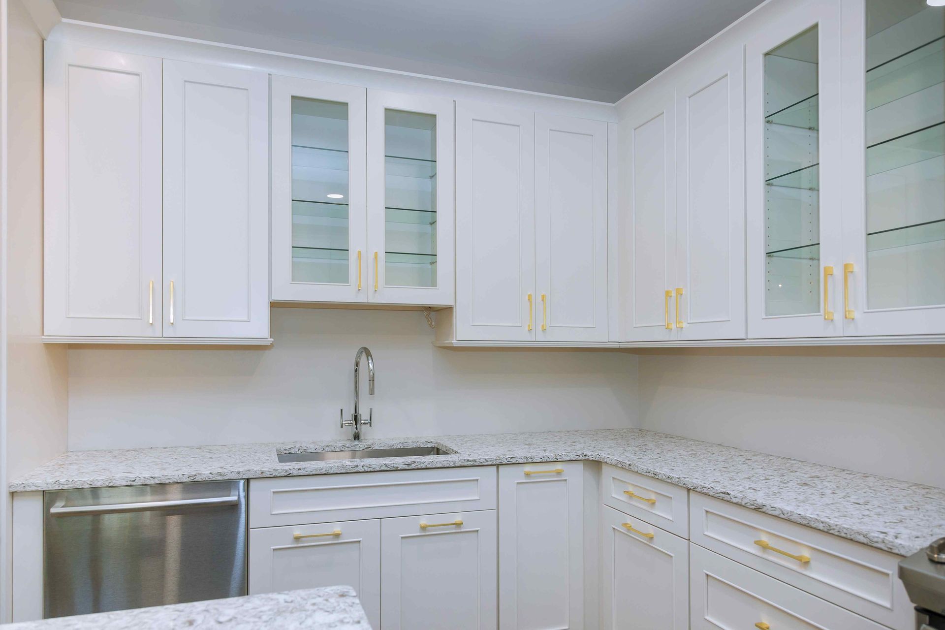 Cabinet Refinishing in White Kitchen