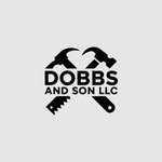 Logo for Dobbs and Son LLC with crossed hammer and saw icons above text 